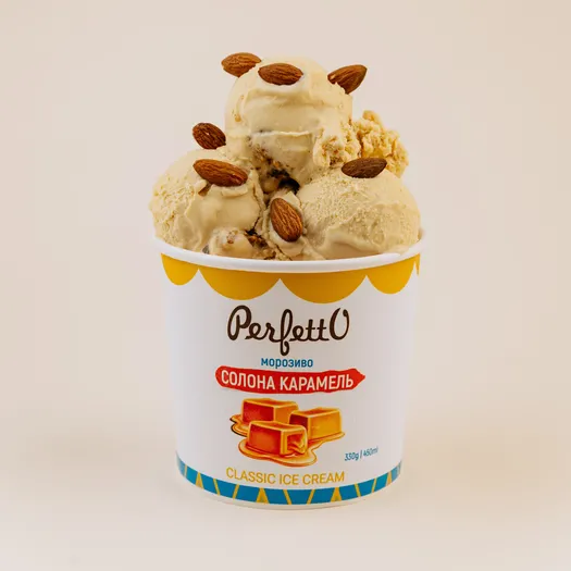 Perfetto "Classic" ice cream - Salted caramel with almond crunch