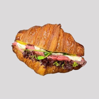 Croissant with roast beef