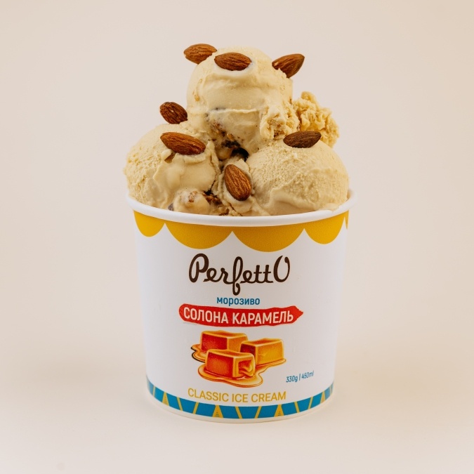 Морозиво Perfetto "Класік" - Солона карамель з кранчем мигдалю - Зображення 1